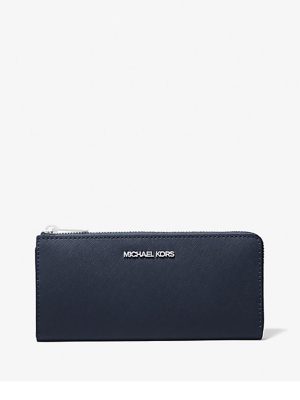 MICHAEL Michael Kors Jet Set Travel Large Saffiano Leather Quarter-Zip Wallet