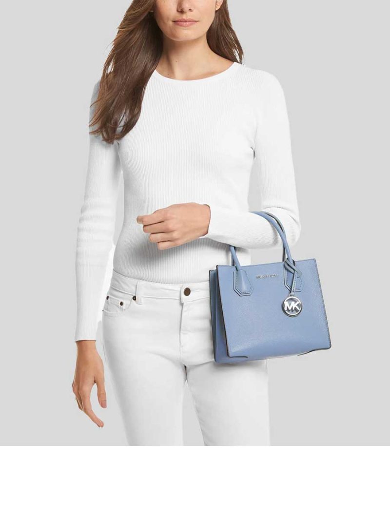 MICHAEL Michael Kors Mercer Medium Pebbled Leather Crossbody Bag - Image 4