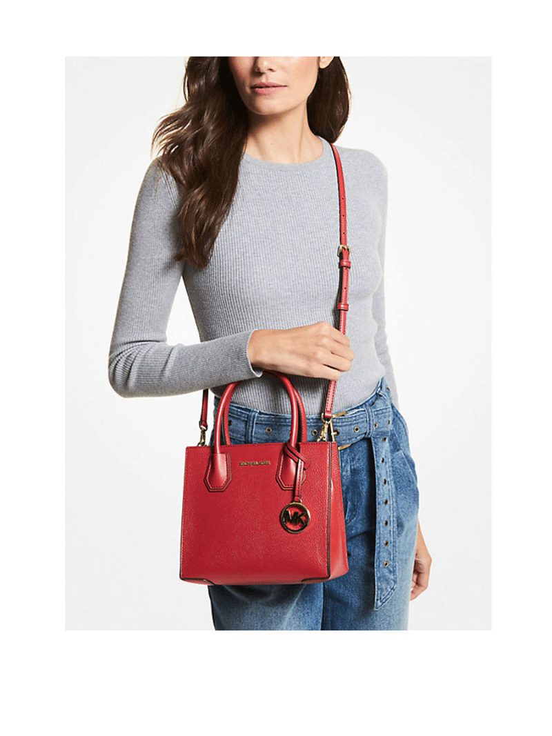 MICHAEL Michael Kors Mercer Medium Pebbled Leather Crossbody Bag - Image 3