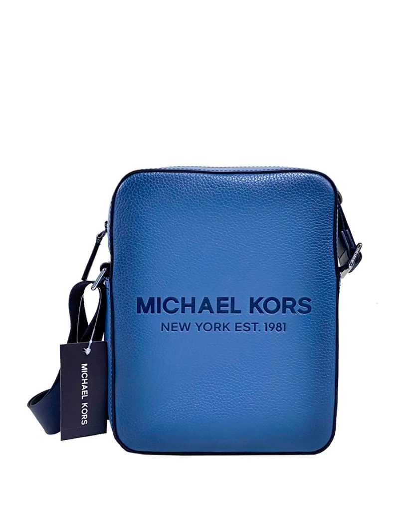 MICHAEL Michael Kors Cooper Logo Embossed Pebbled Leather Flight Bag