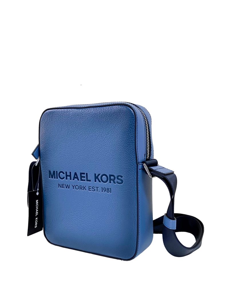 MICHAEL Michael Kors Cooper Logo Embossed Pebbled Leather Flight Bag - Image 3