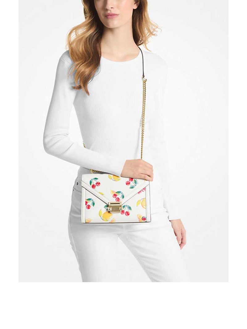 MICHAEL Michael Kors Whitney Medium Sequined Fruit Print Shoulder Bag - Image 3