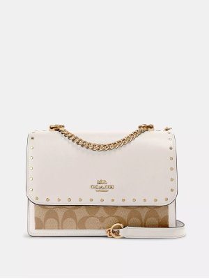 COACH Klare Crossbody In Signature Canvas With Rivets (AS IS)