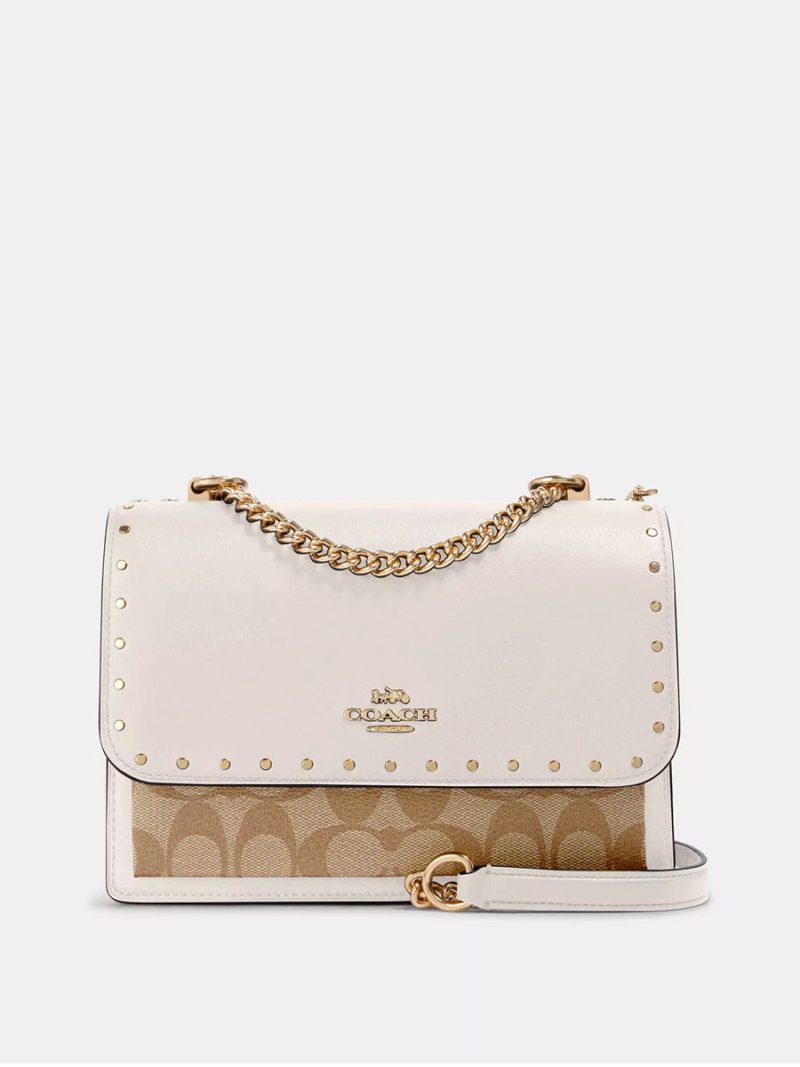 COACH Klare Crossbody In Signature Canvas With Rivets (AS IS)