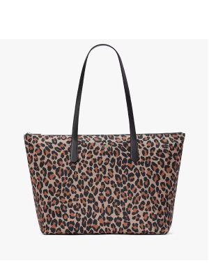 KATE SPADE Kitt Nylon Leopard Extra Large Tote