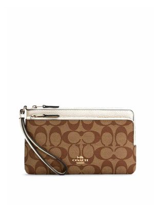 COACH Double Zip Wallet In Signature Canvas