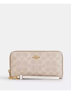 COACH Long Zip Around Wallet In Signature Canvas