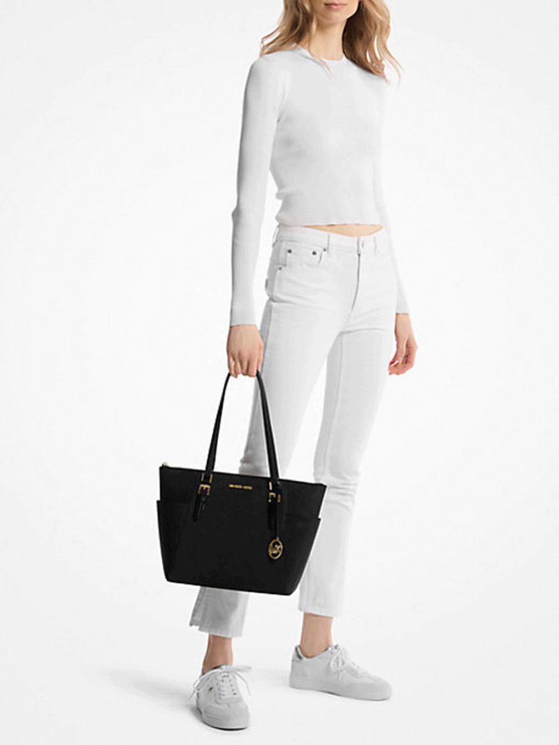 MICHAEL Michael Kors Charlotte Large Saffiano Leather Top-Zip Tote Bag - Image 3