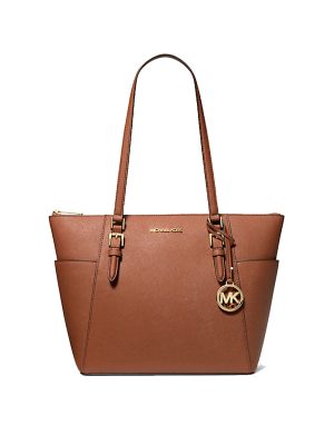 MICHAEL Michael Kors Charlotte Large Saffiano Leather Top-Zip Tote Bag