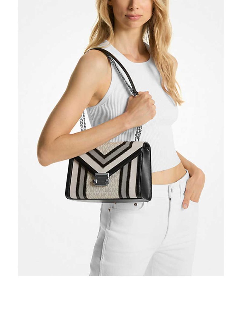 MICHAEL Michael Kors Whitney Medium Color-Block and Signature Logo Shoulder Bag (AS IS) - Image 3