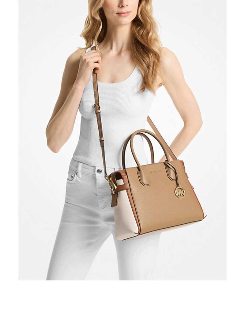 MICHAEL Michael Kors Mercer Medium Color-Block Belted Satchel - Image 5