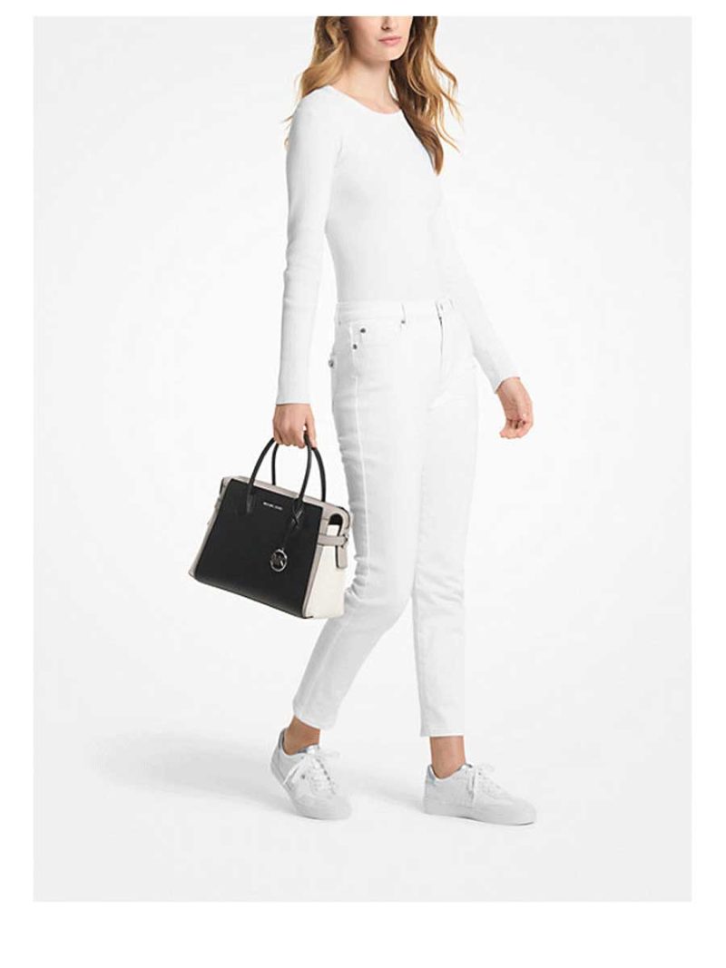 MICHAEL Michael Kors Mercer Medium Color-Block Belted Satchel - Image 3