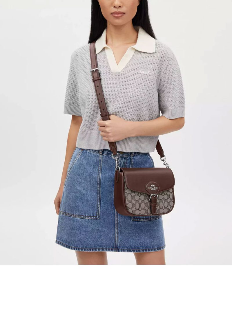 COACH Amelia Saddle Bag In Signature Jacquard - Image 4