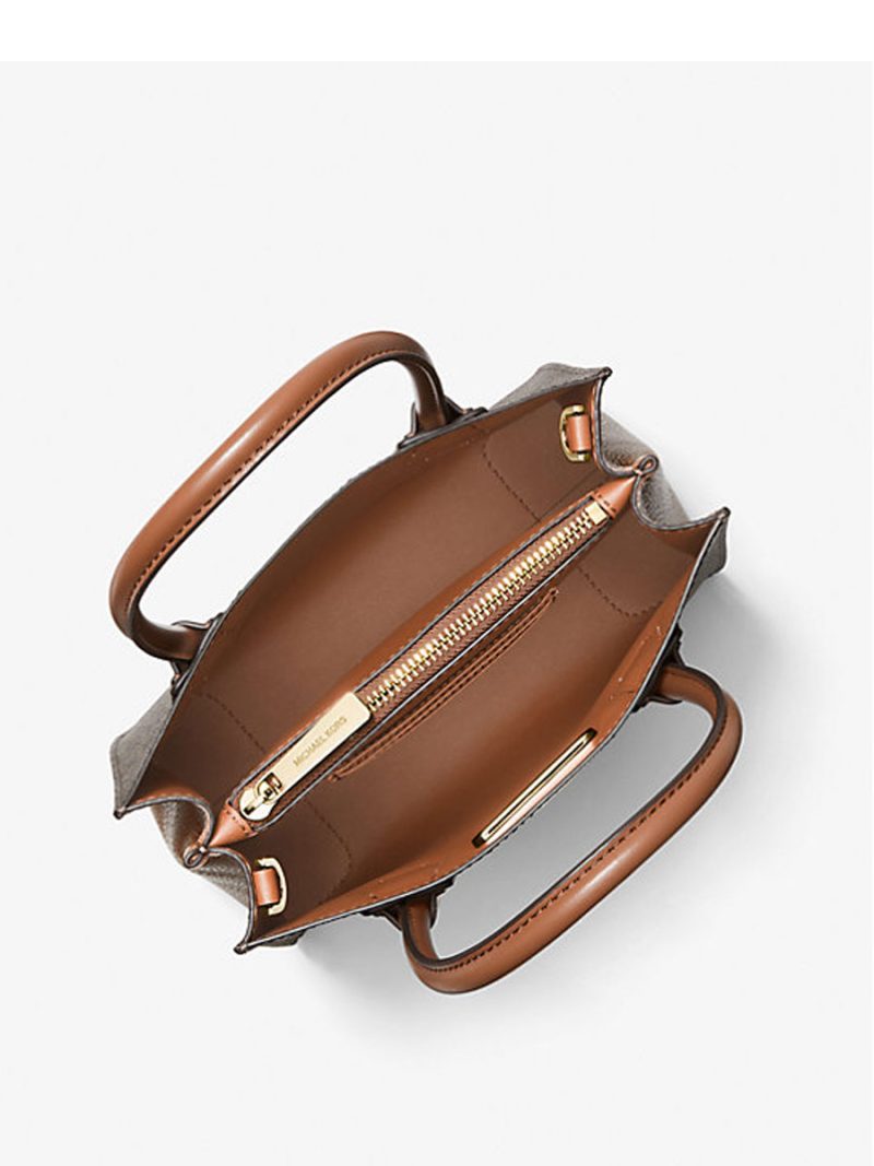 MICHAEL Michael Kors Mercer Medium Logo and Leather Accordion Crossbody Bag - Image 2