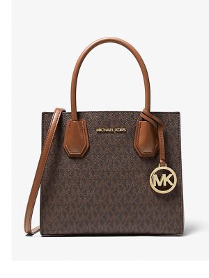 MICHAEL Michael Kors Mercer Medium Logo and Leather Accordion Crossbody Bag