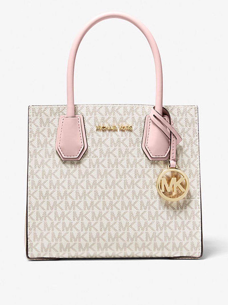 MICHAEL Michael Kors Mercer Medium Logo and Leather Accordion Crossbody Bag