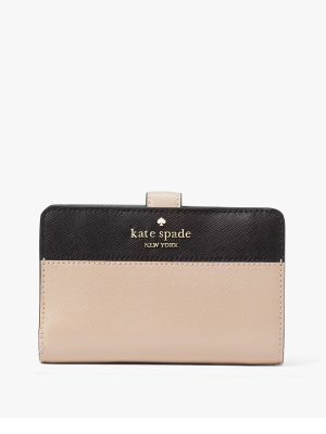 KATE SPADE Madison Colorblock Saffiano Leather Medium Compact Bifold Wallet