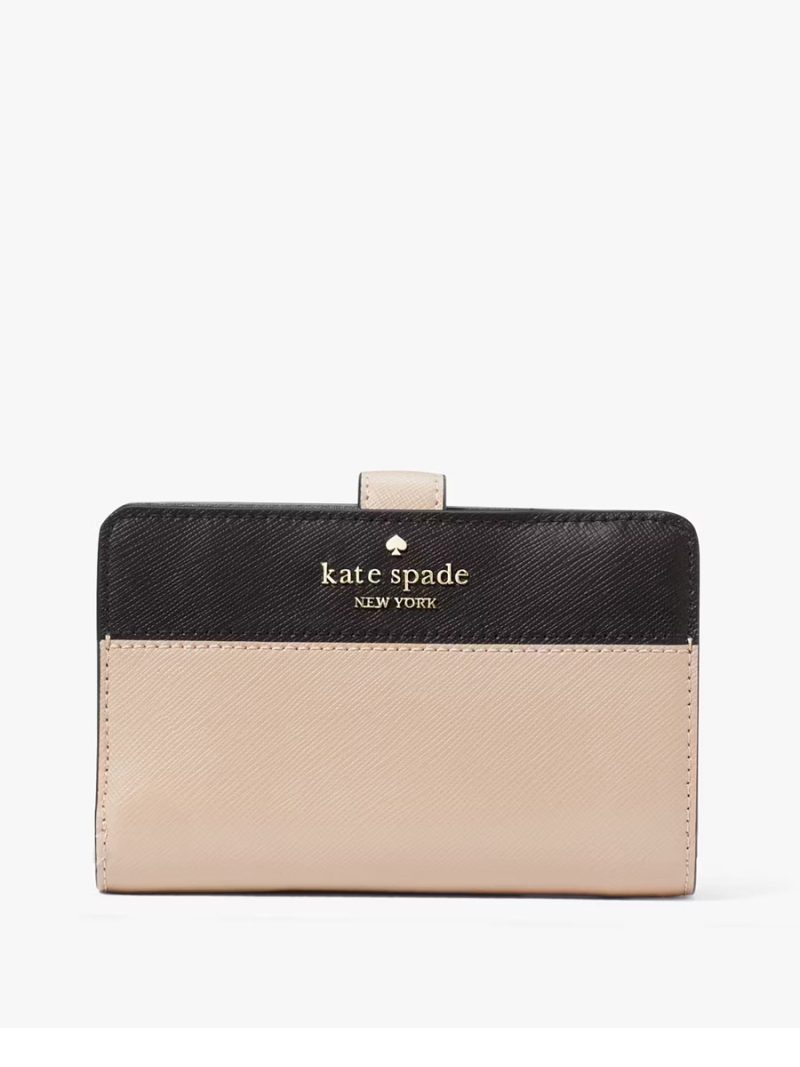 KATE SPADE Madison Colorblock Saffiano Leather Medium Compact Bifold Wallet