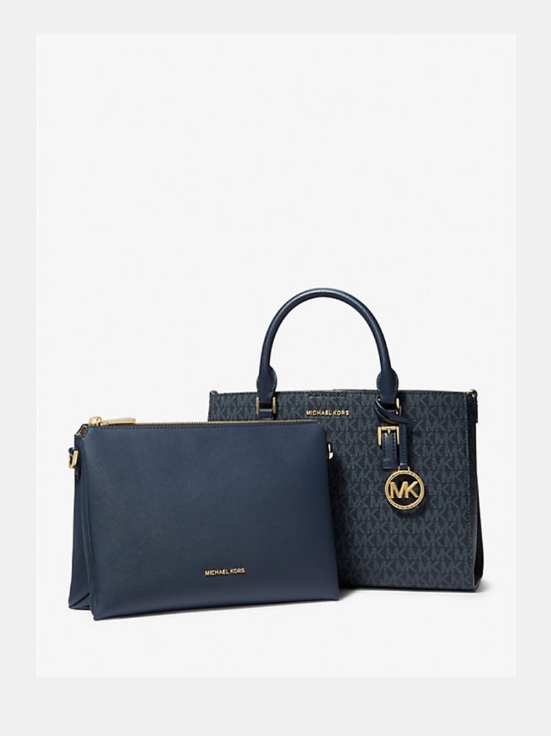 MICHAEL KORS Sally 2-in-1 Medium Logo Satchel - Image 3