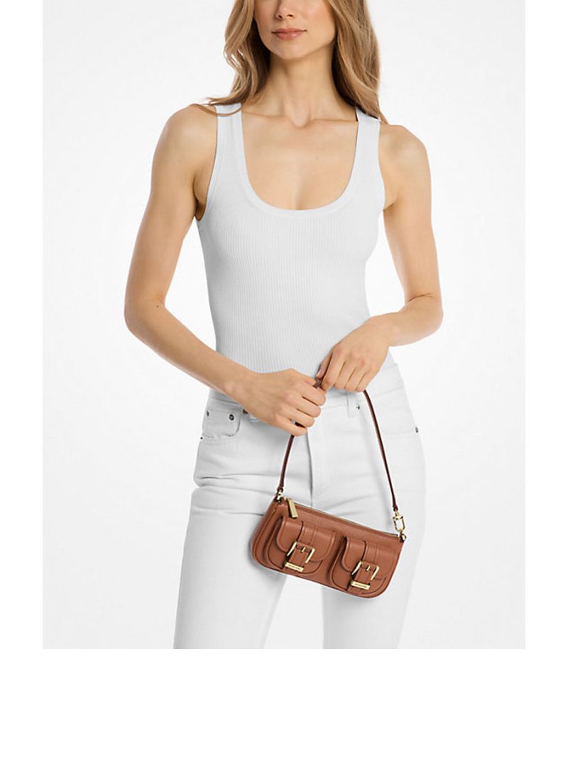 MICHAEL Michael Kors Zoe Small Pebbled Leather Pochette - Image 3