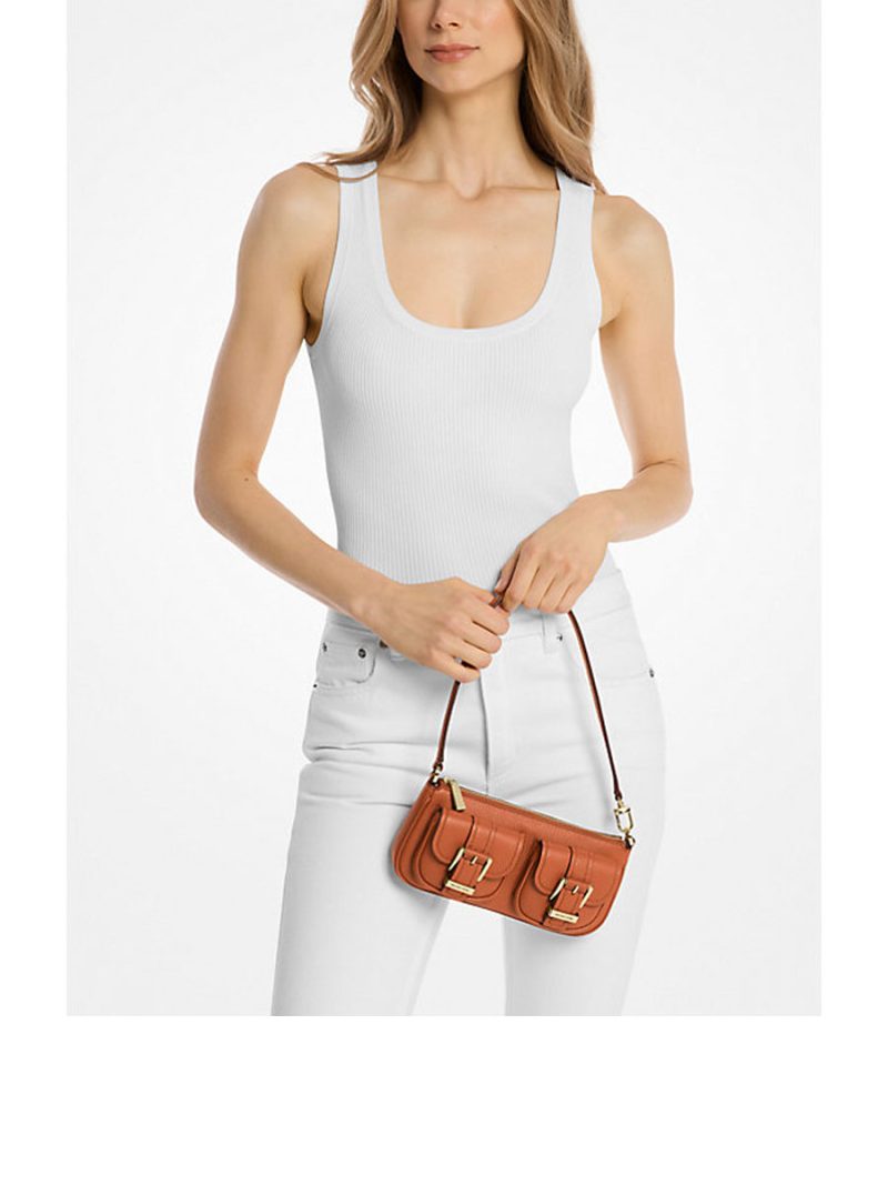 MICHAEL Michael Kors Zoe Small Pebbled Leather Pochette - Image 3