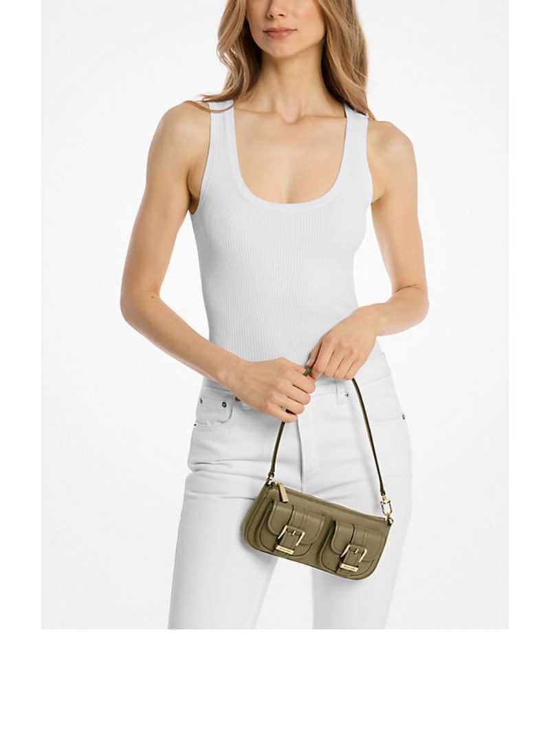 MICHAEL Michael Kors Zoe Small Pebbled Leather Pochette - Image 3