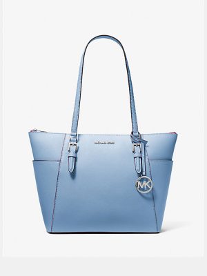 MICHAEL KORS Charlotte Large Saffiano Leather Top-Zip Tote Bag