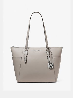 MICHAEL KORS Charlotte Large Saffiano Leather Top-Zip Tote Bag