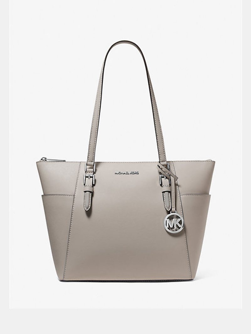 MICHAEL KORS Charlotte Large Saffiano Leather Top-Zip Tote Bag