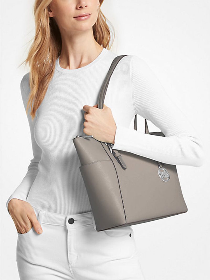 MICHAEL KORS Charlotte Large Saffiano Leather Top-Zip Tote Bag - Image 3