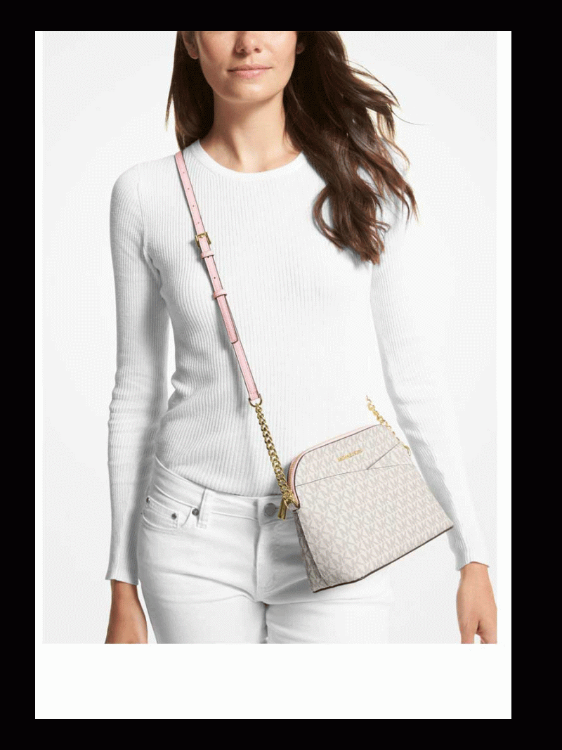 MICHAEL Michael Kors Jet Set Travel Medium Logo Dome Crossbody Bag - Image 4
