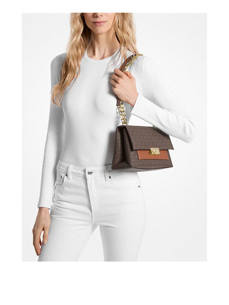 MICHAEL Michael Kors Cece Medium Logo Shoulder Bag - Image 4