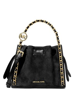 MICHAEL Michael Kors Mina Small Suede Logo Chain Crossbody Bag