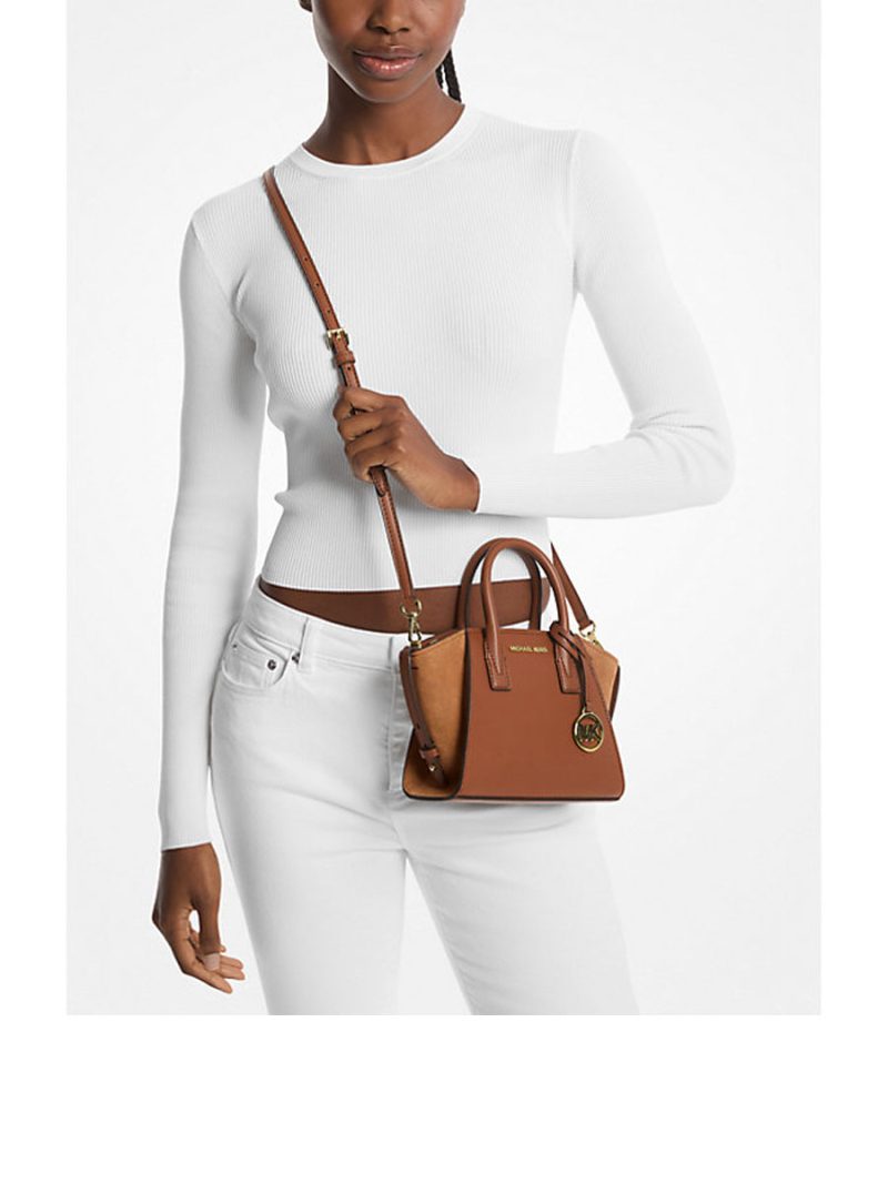MICHAEL Michael Kors Avril Extra-Small Leather and Suede Satchel - Image 3