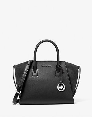 MICHAEL Michael Kors Avril Small Leather and Suede Satchel