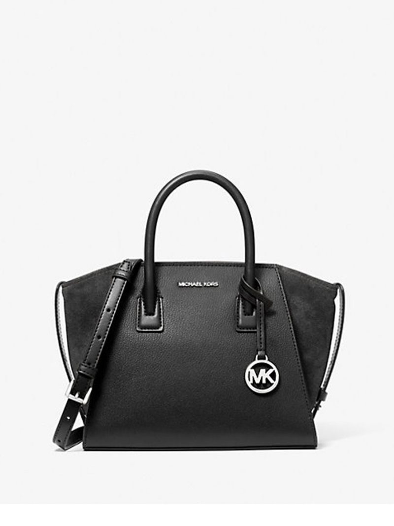 MICHAEL Michael Kors Avril Small Leather and Suede Satchel
