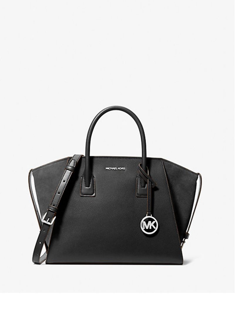 MICHAEL KORS Avril Large Leather and Suede Satchel