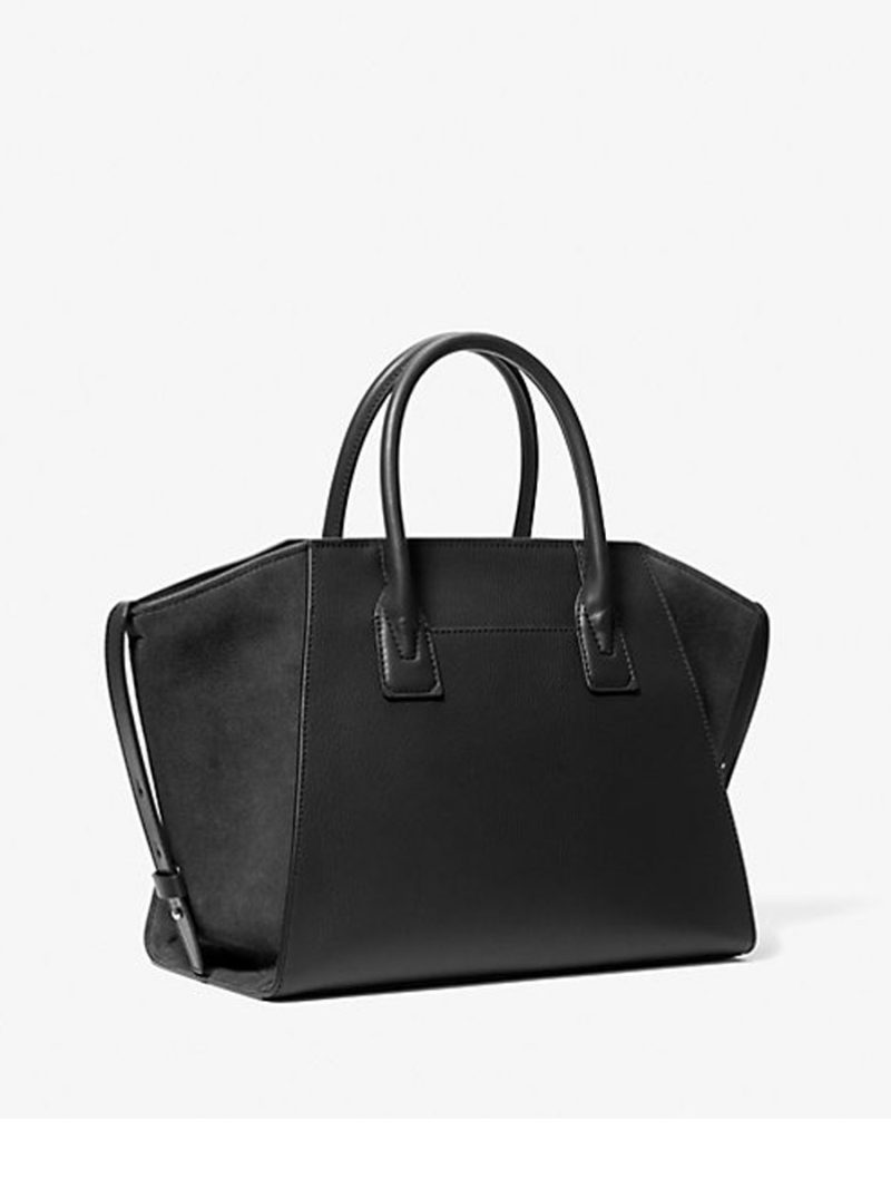 MICHAEL KORS Avril Large Leather and Suede Satchel - Image 3