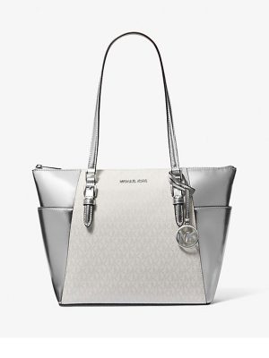 MICHAEL Michael Kors Charlotte Large Signature Logo and Metallic Tote Bag
