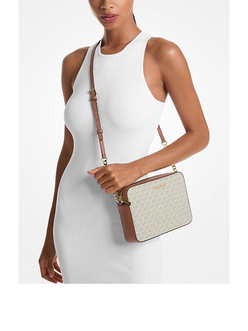 MICHAEL Michael Kors Jet Set Large Printed Logo Crossbody Bag - Image 3