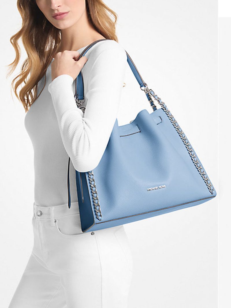 MICHAEL Michael Kors Mina Large Suede Chain Shoulder Bag - Image 3
