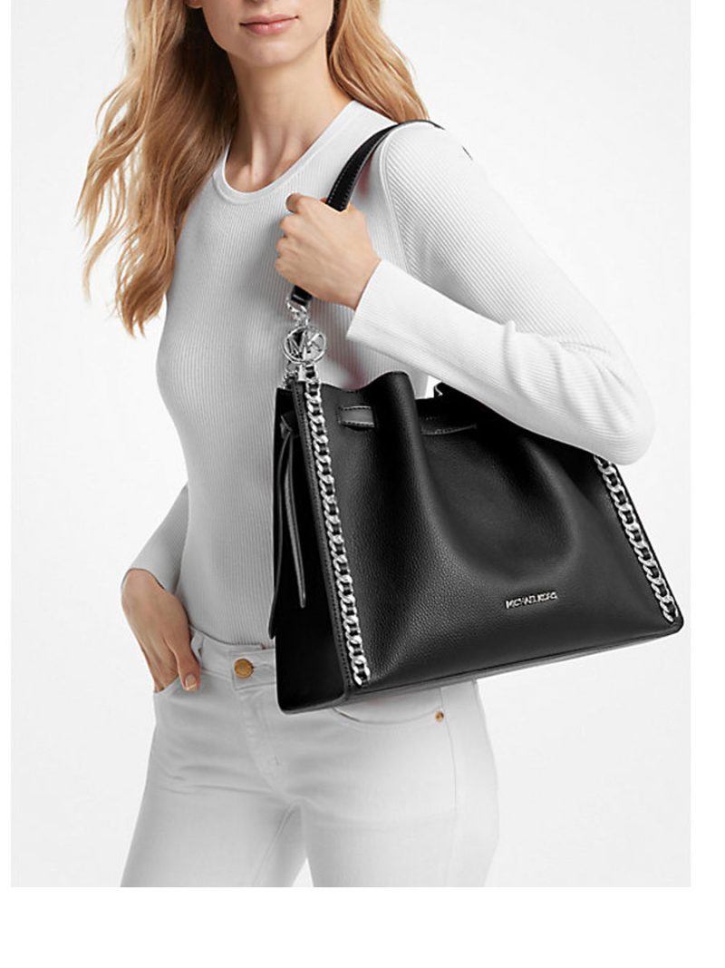 MICHAEL Michael Kors Mina Large Suede Chain Shoulder Bag - Image 3
