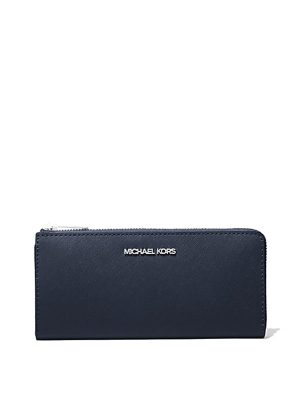 MICHAEL Michael Kors Jet Set Travel Large Saffiano Leather Quarter-Zip Wallet