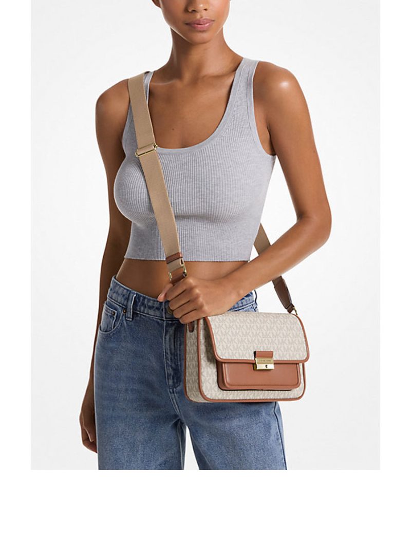 MICHAEL Michael Kors Bradshaw Medium Signature Logo Messenger Bag - Image 4
