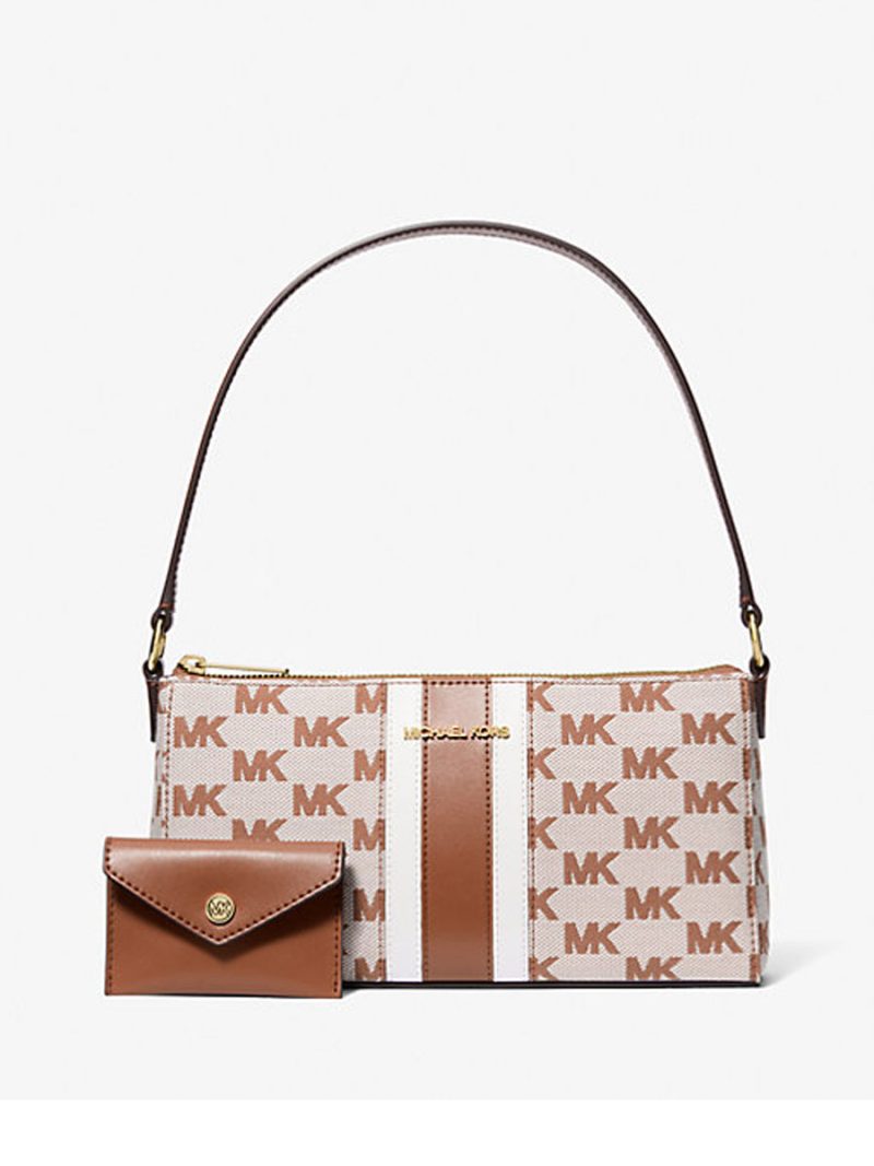 MICHAEL Michael Kors Vincent Medium Logo Jacquard Pochette with Card Case - Image 3
