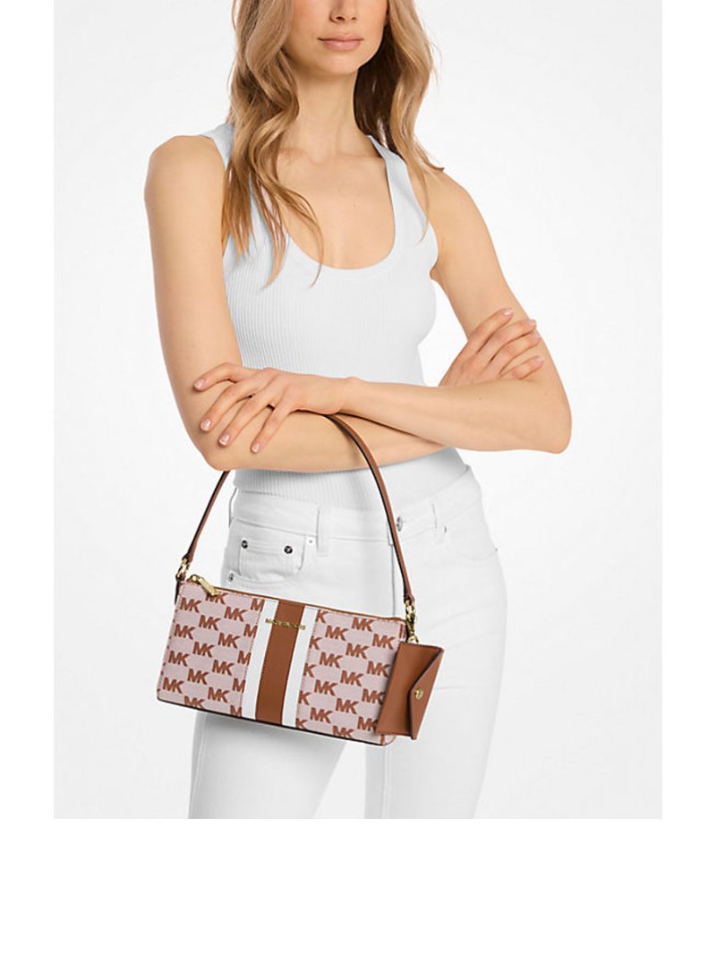 MICHAEL Michael Kors Vincent Medium Logo Jacquard Pochette with Card Case - Image 4