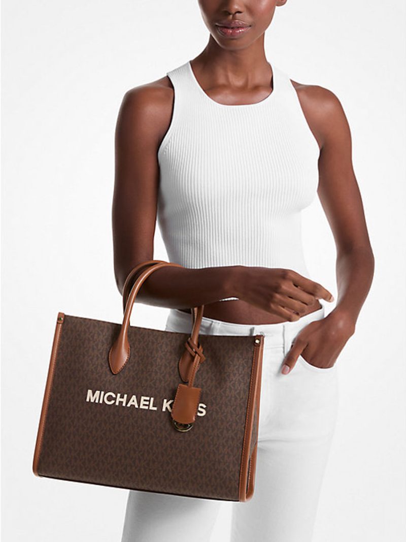 MICHAEL Michael Kors Mirella Medium Signature Logo Tote Bag - Image 3