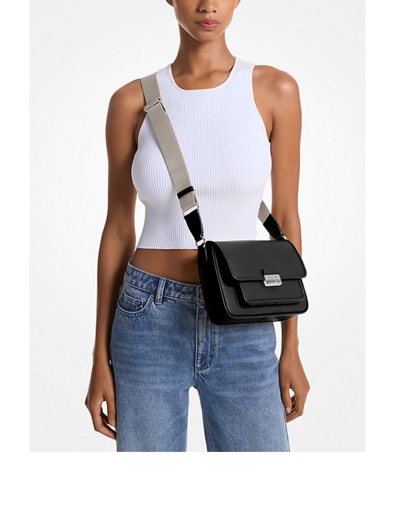 MICHAEL Michael Kors Bradshaw Medium Leather Messenger Bag - Image 4