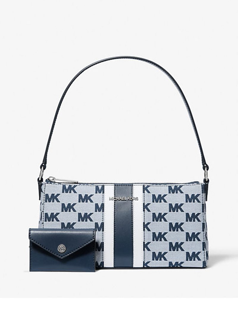 MICHAEL Michael Kors Vincent Medium Logo Jacquard Pochette with Card Case - Image 3