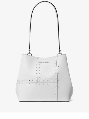 MICHAEL Michael Kors Pratt Medium Studded Patchwork and Signature Logo Shoulder Bag